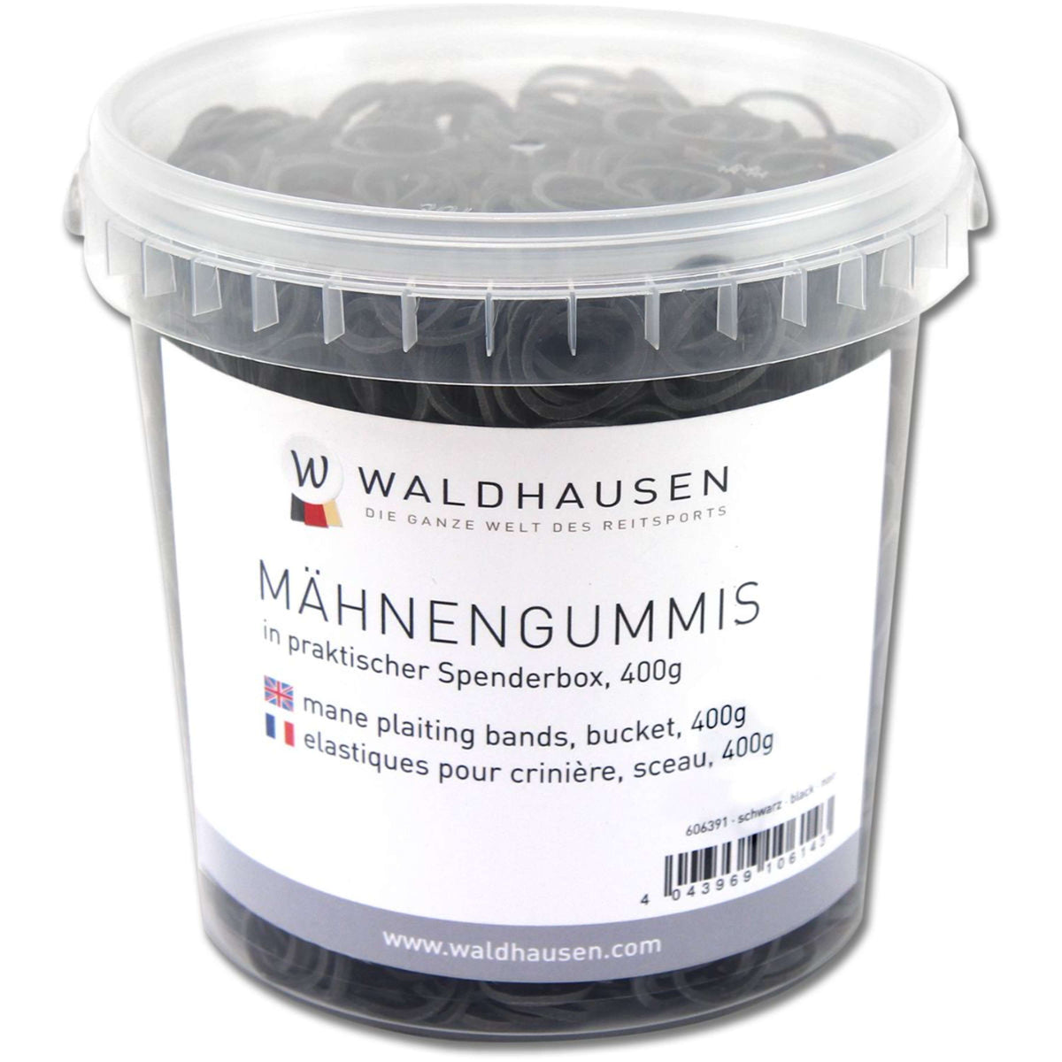 Waldhausen Elásticos para Crines en Cubo Negro