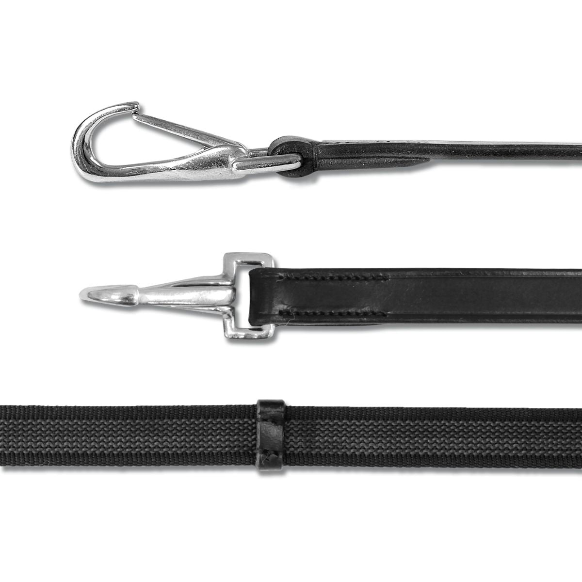 Waldhausen Riendas X-Line 19mm Antideslizante con Mosquetones Negro