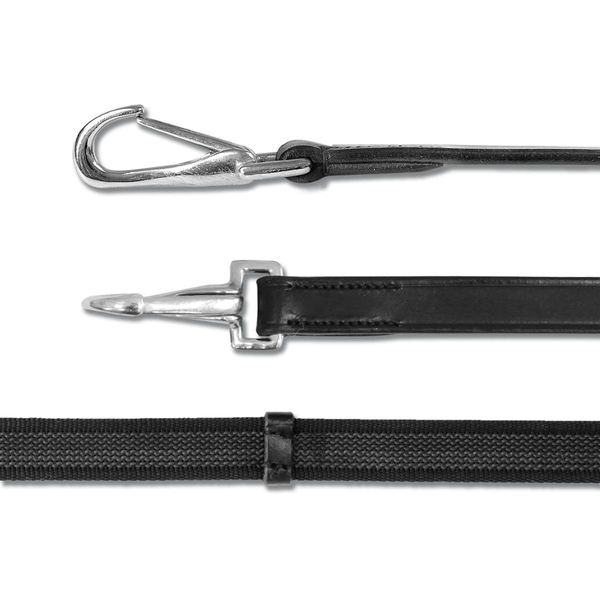 Waldhausen Riendas X-Line 19mm Antideslizante con Mosquetones Negro