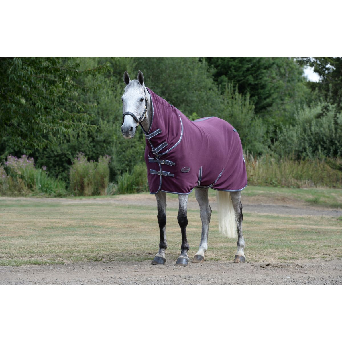 Weatherbeeta Manta de Forro Polar Cooler Combo Neck Granate/Gris/Blanco