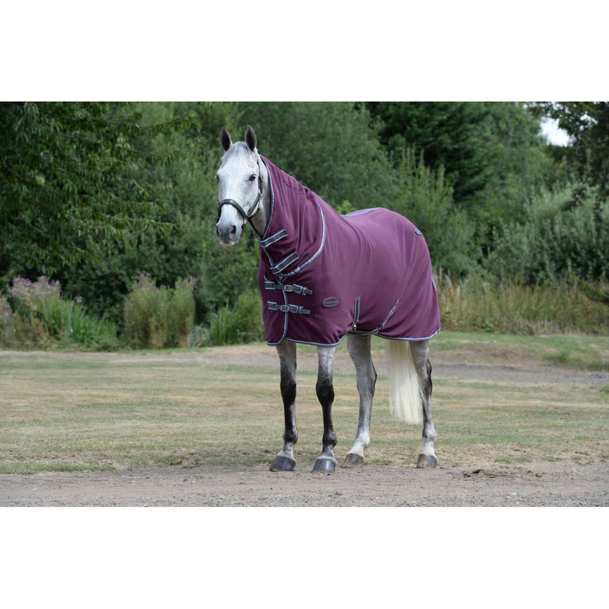 Weatherbeeta Manta de Forro Polar Cooler Combo Neck Granate/Gris/Blanco