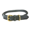 WeatherBeeta Dog Collar Cuero enrollado Negro