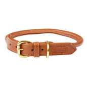 Weatherbeeta Dog Collar Cuero enrollado Tan