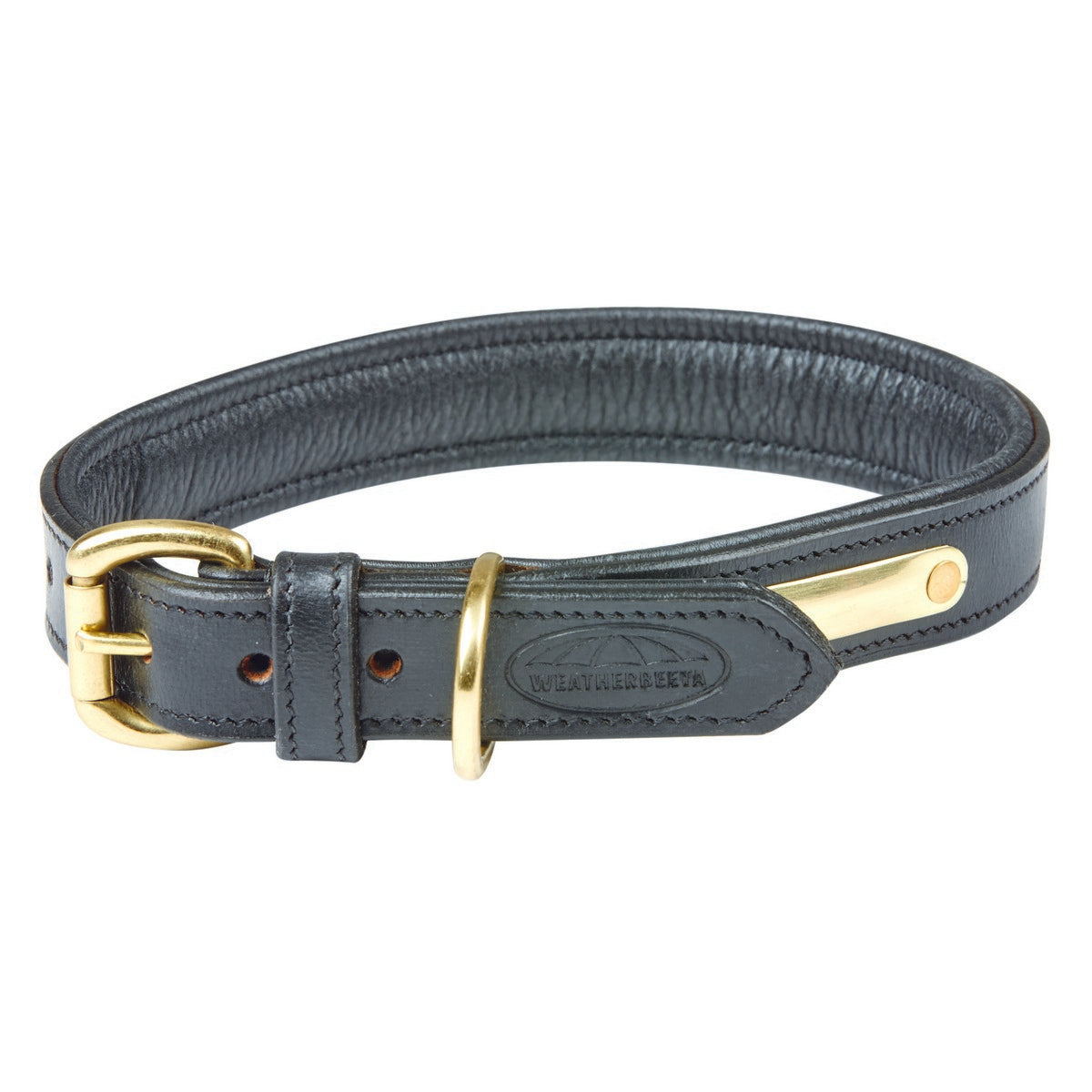Weatherbeeta Dog Collar Cuero acolchado Negro