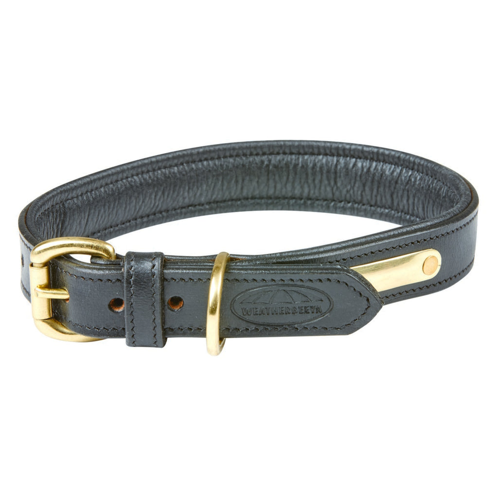 WeatherBeeta Dog Collar Cuero acolchado Negro