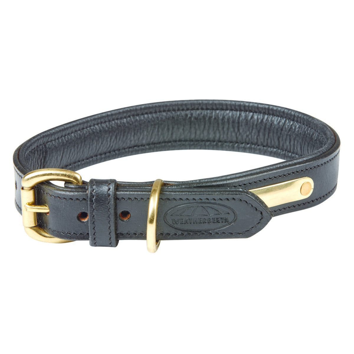 Weatherbeeta Dog Collar Cuero acolchado Negro