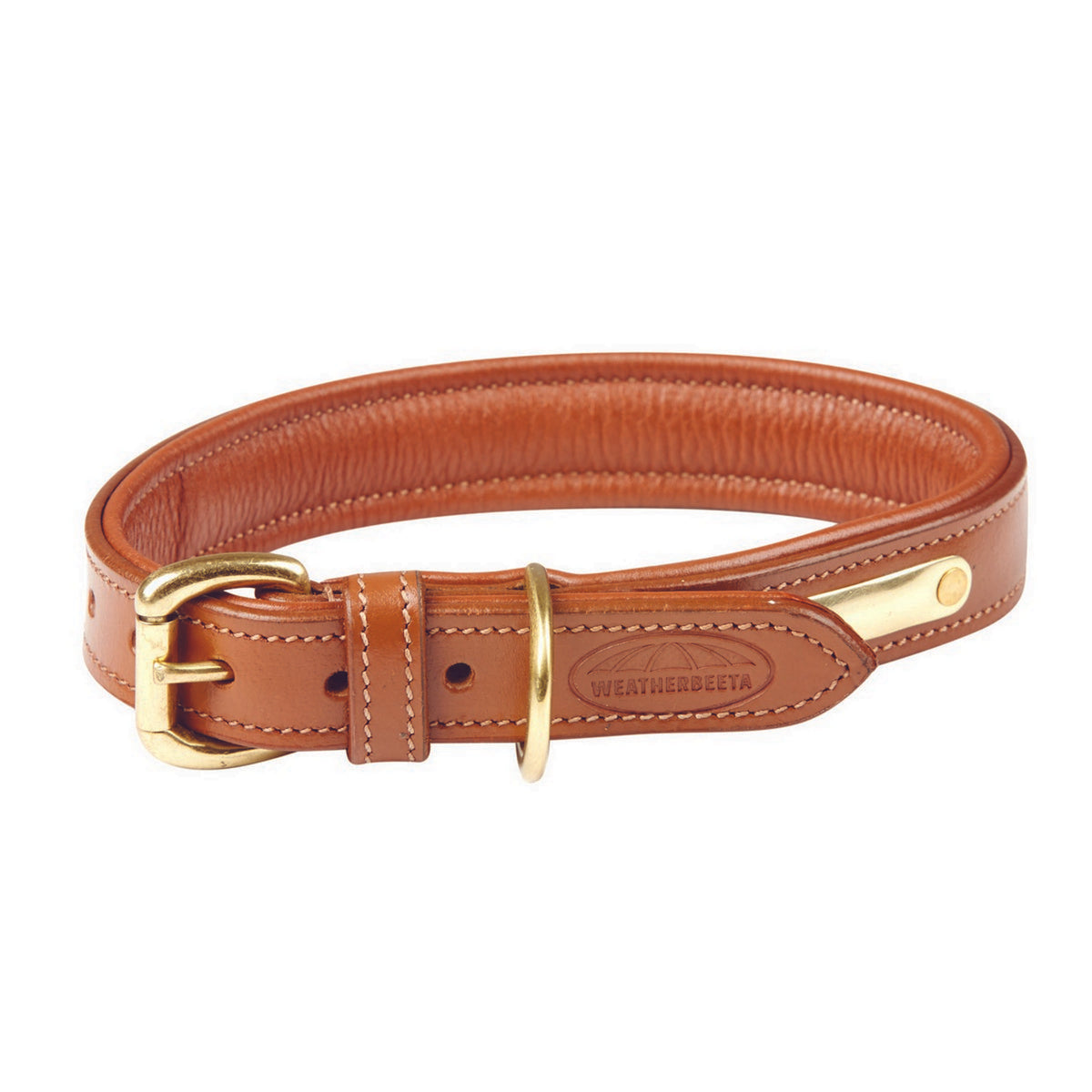 Weatherbeeta Dog Collar Cuero acolchado Tan