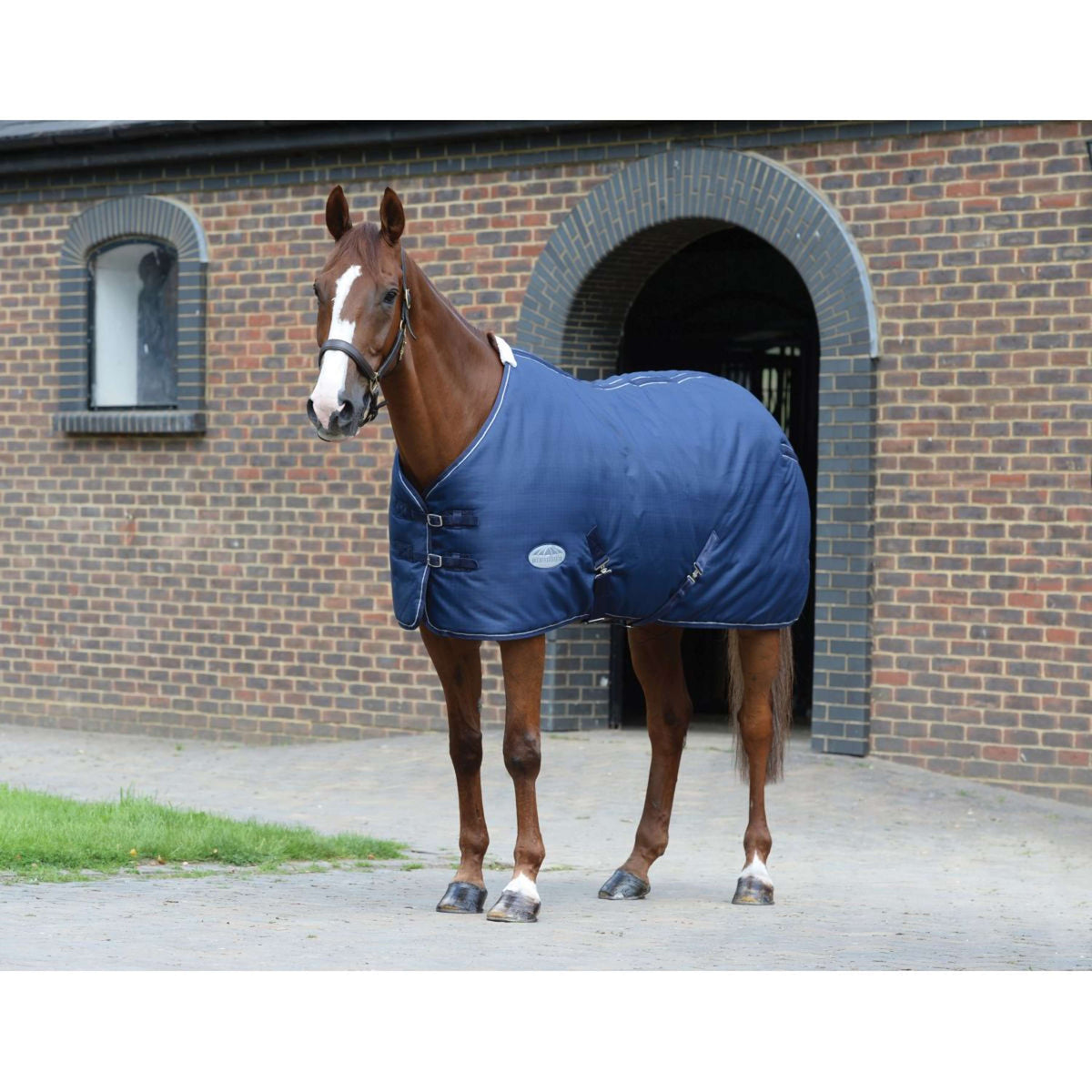 WeatherBeeta Manta de Establo 1200D Standard Neck Medium Marino/Blanco