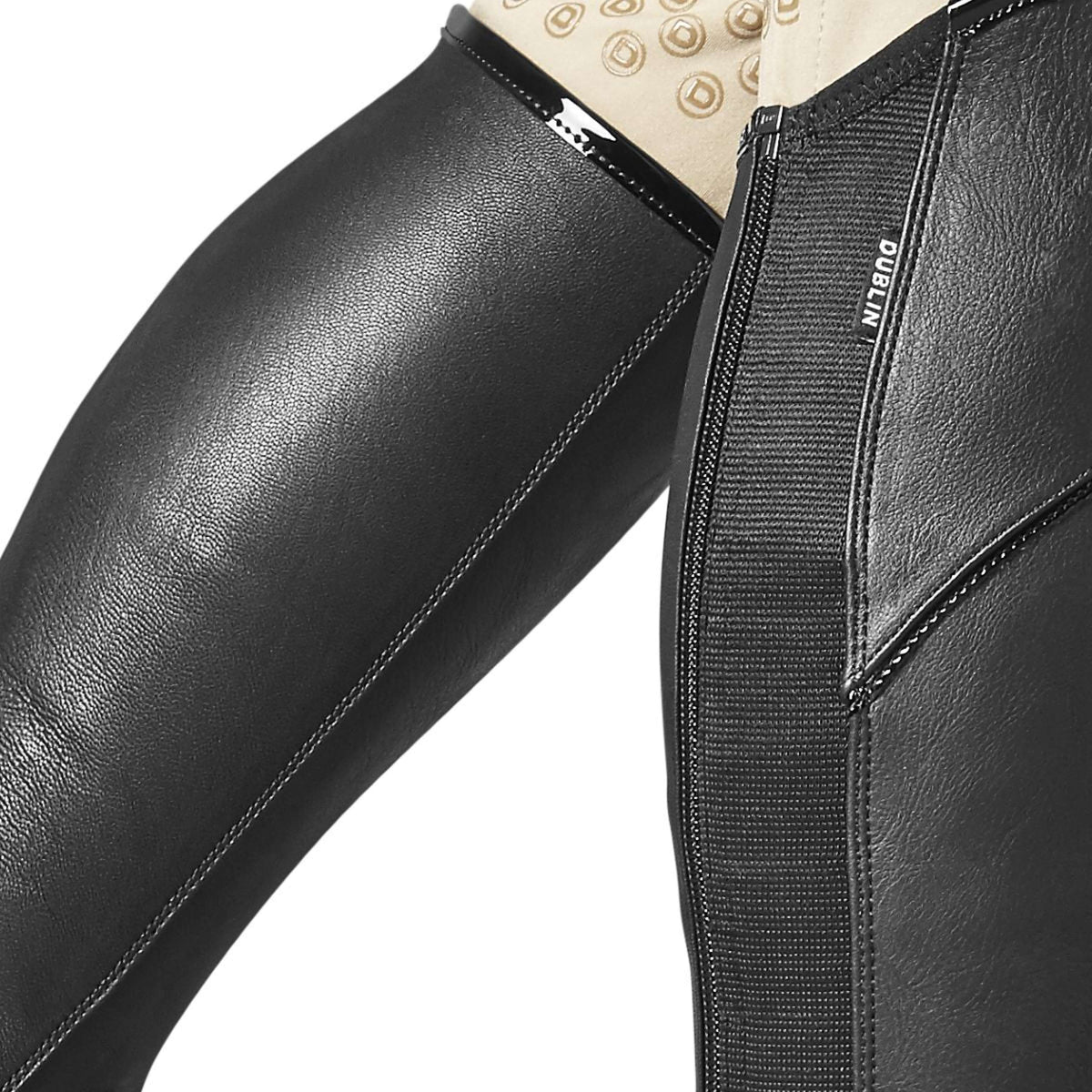 Dublin Chaps Strech Fit Ribete negro/charol