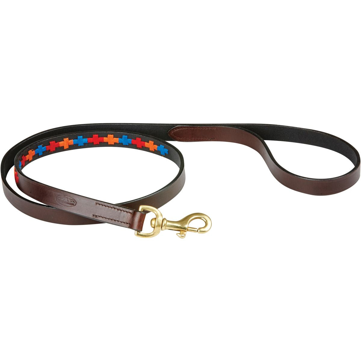 Weatherbeeta Correa para Perro Polo Cuero Beaufort Marron/Rojo/Naranja/Azul