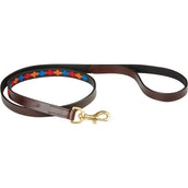 Weatherbeeta Correa para Perro Polo Cuero Beaufort Marron/Rojo/Naranja/Azul