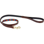 Weatherbeeta Correa para Perro Polo Cuero Beaufort Marron/Rojo/Naranja/Azul