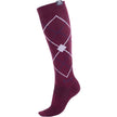 ELT Calcetines de Equitación Argyle Rojo Terciopelo