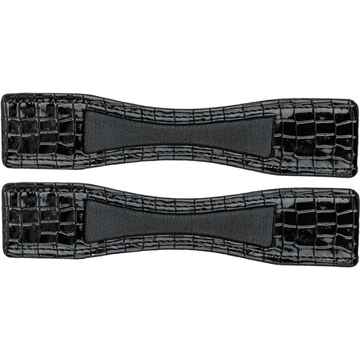 Waldhausen Protectores de Espuelas Cuero Negro/Cocodrilo