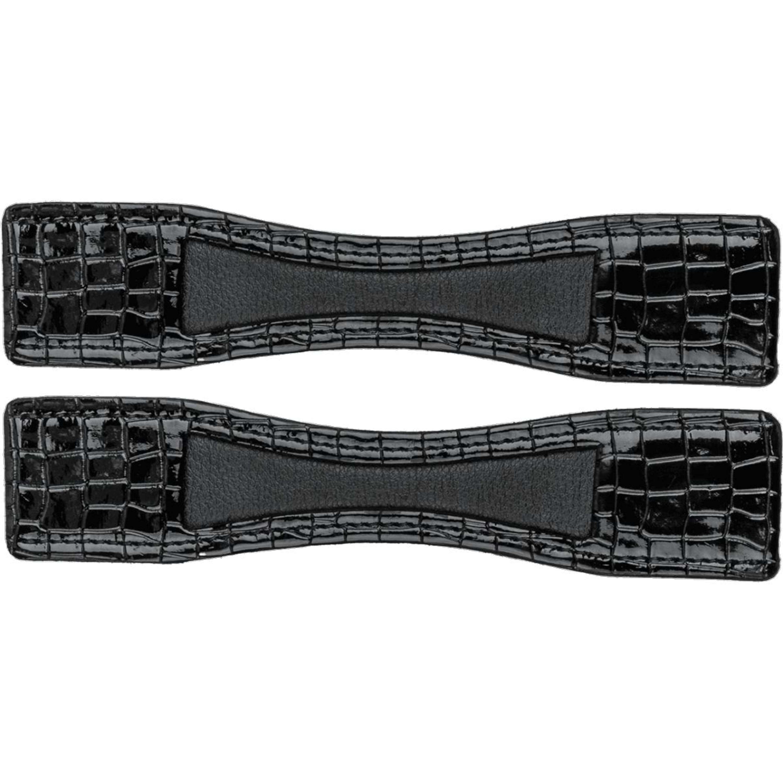 Waldhausen Protectores de Espuelas Cuero Negro/Cocodrilo