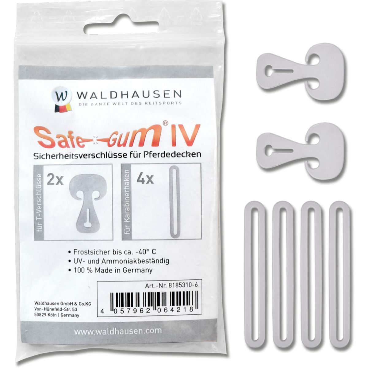 Waldhausen Cierre de seguridad Safe-Gum Gris Plata
