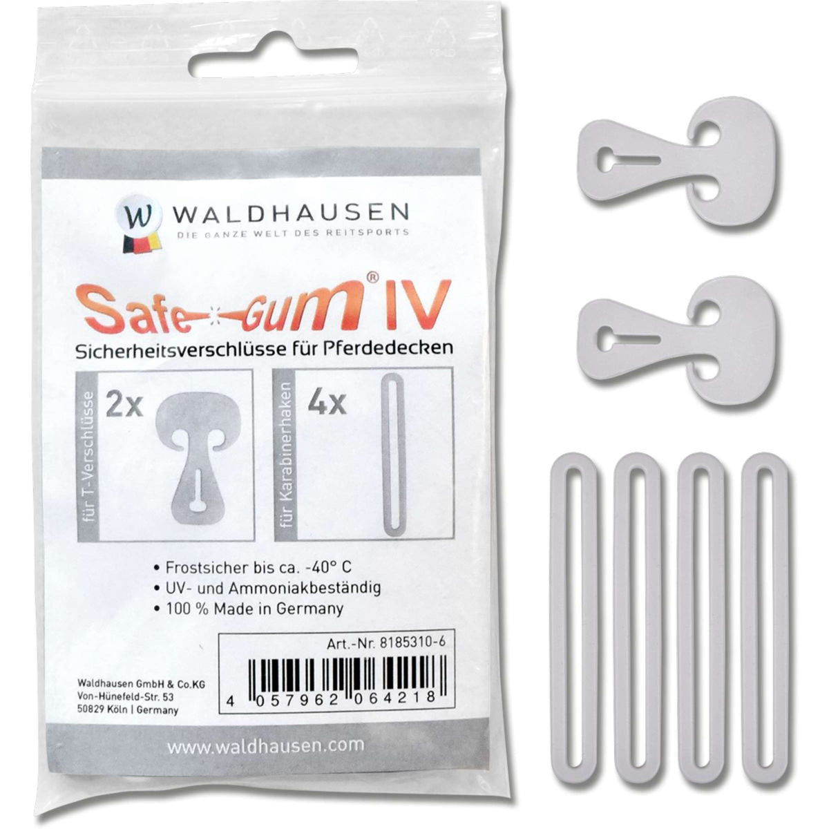Waldhausen Cierre de seguridad Safe-Gum Gris Plata