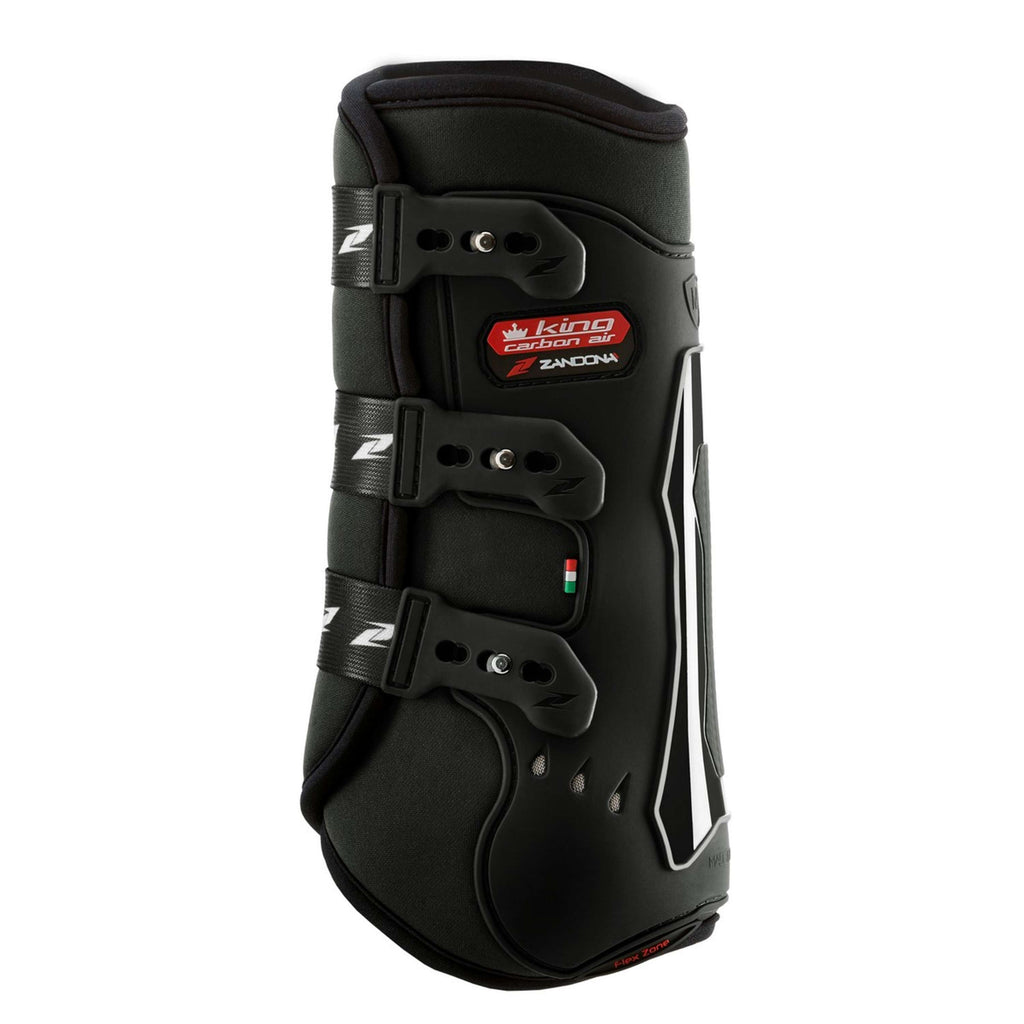 Zandona Protectores de piernas King Carbon Air Negro
