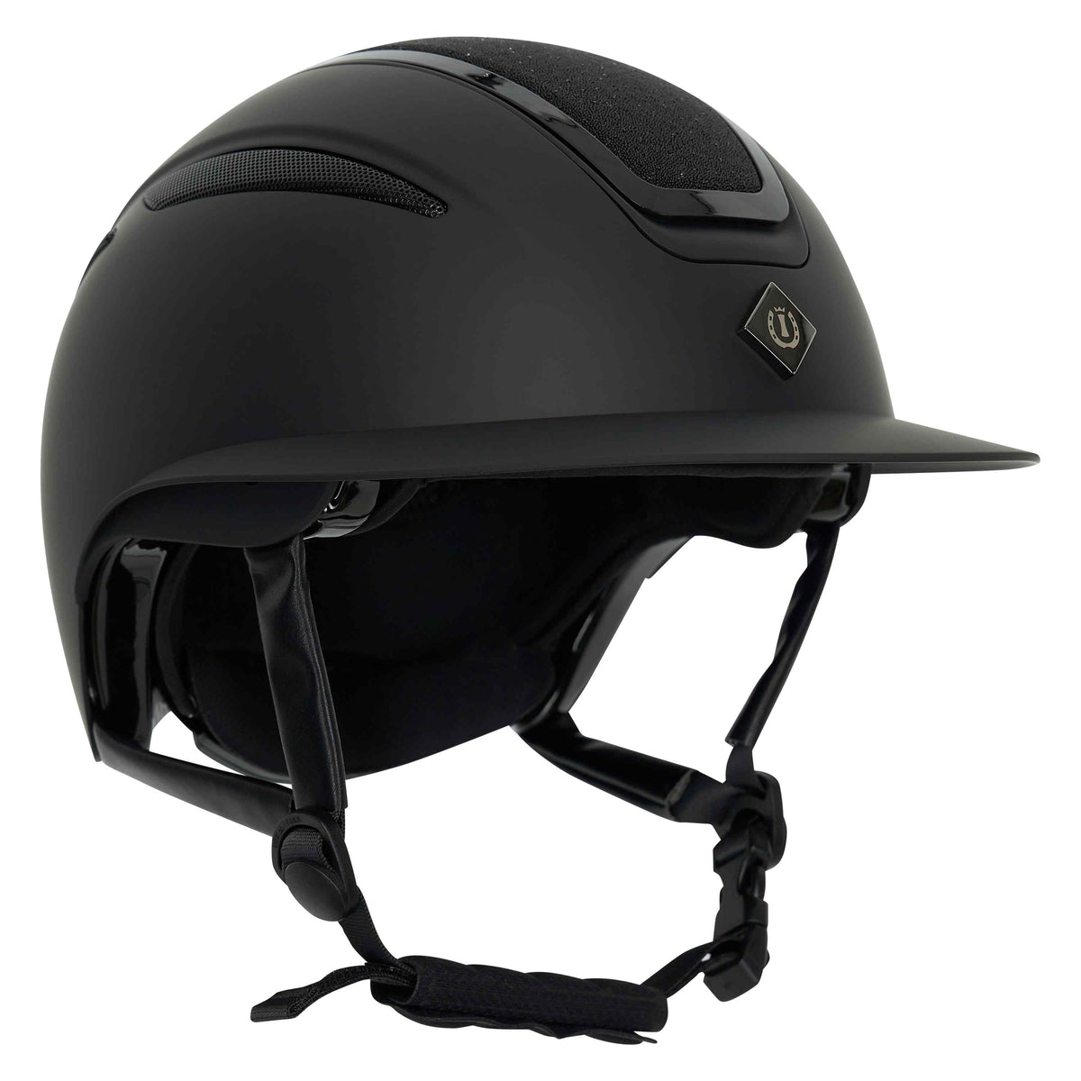 Imperial Riding Casco IRHOlania Deluxe Big Visor Purpurina Negra