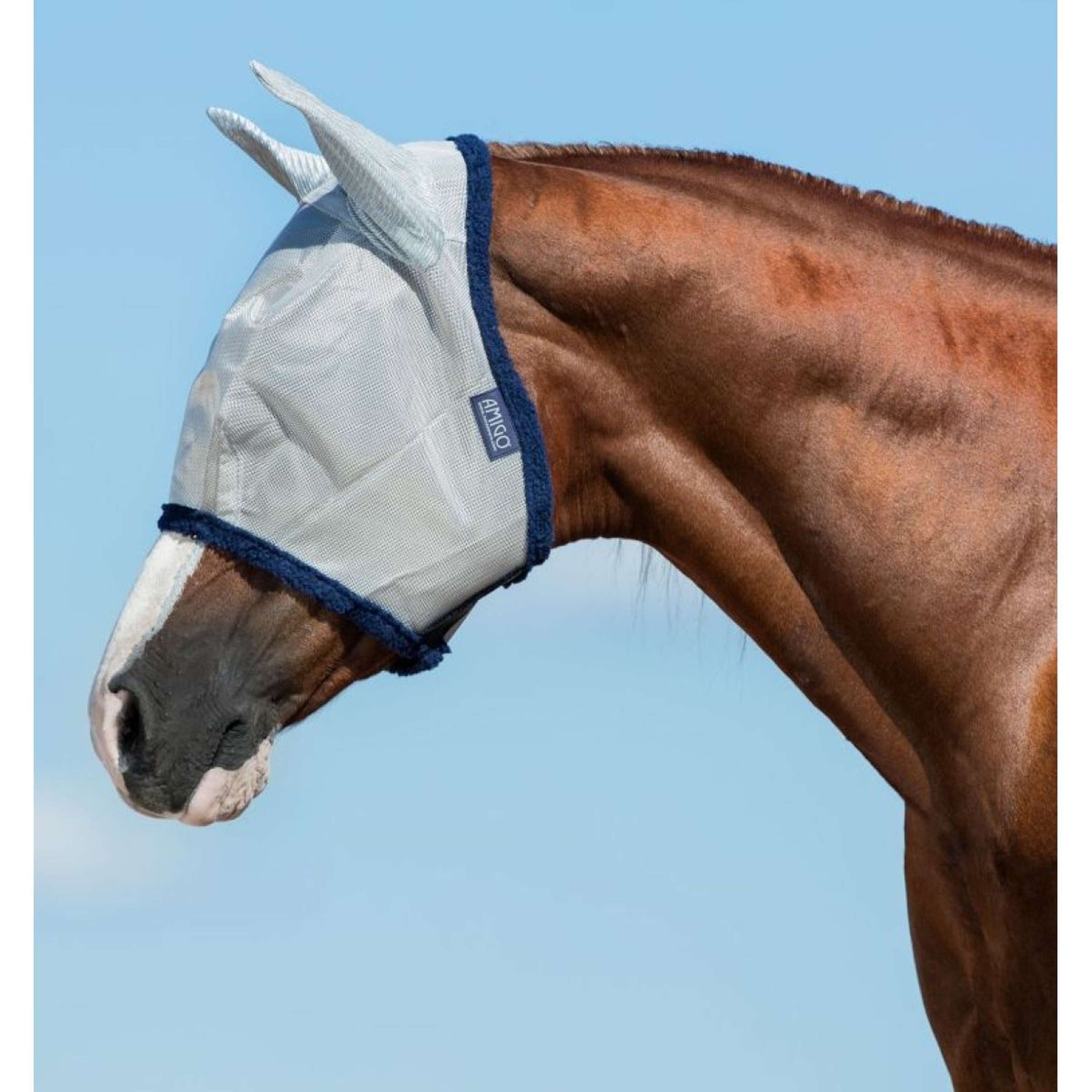 Amigo Fly Mask Plata/Azul marino Amigo Fly Mask Plata/Azul marino