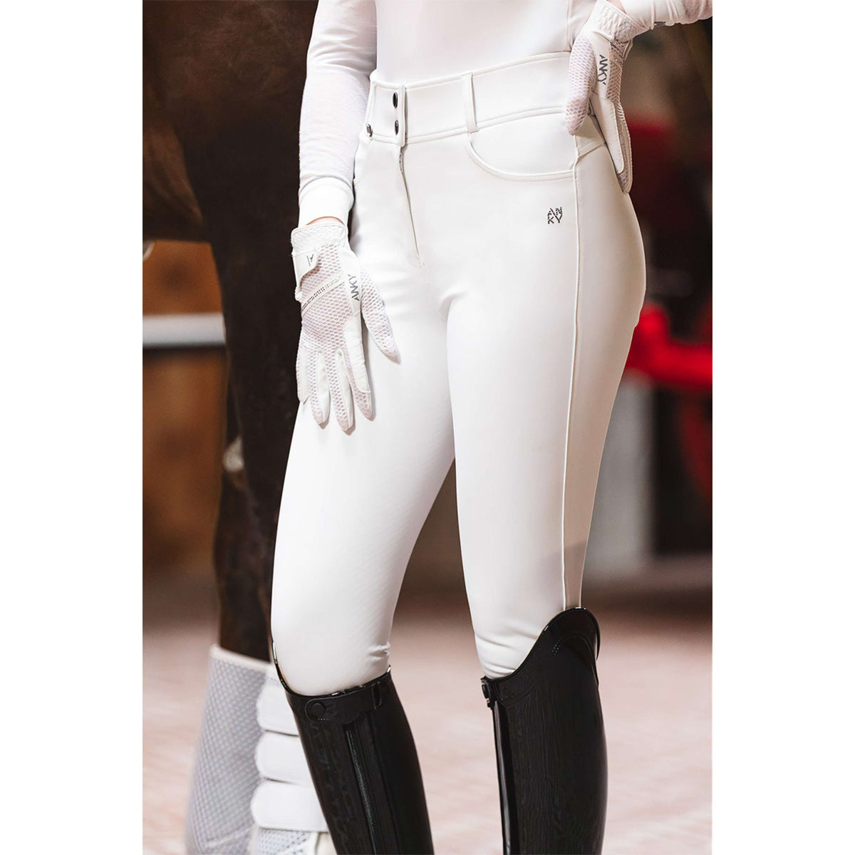 ANKY Pantalón de Equitación Regal C-Wear XR26101 Full Grip Blanco