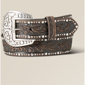 Ariat Cinturón Studded Tooled Embossed Marron