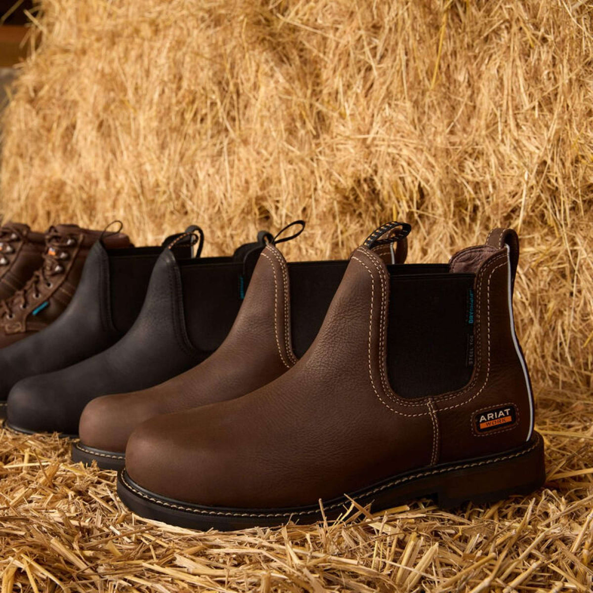 Ariat Botines Groundbreaker Chelsea Waterproof Steel Toe Hombres Marron