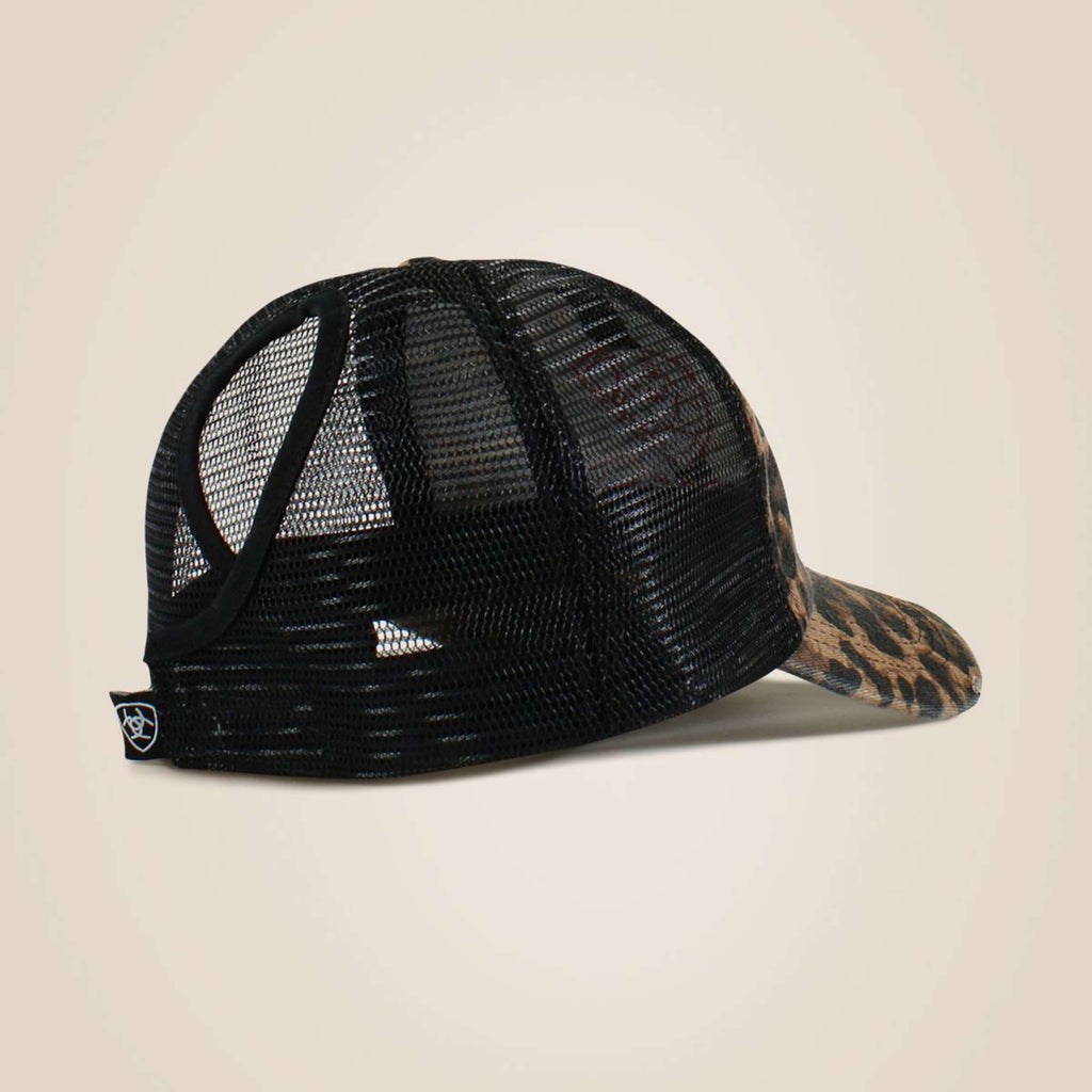 Ariat Gorra Embellished Logo Cheetah Print Mujer Negro