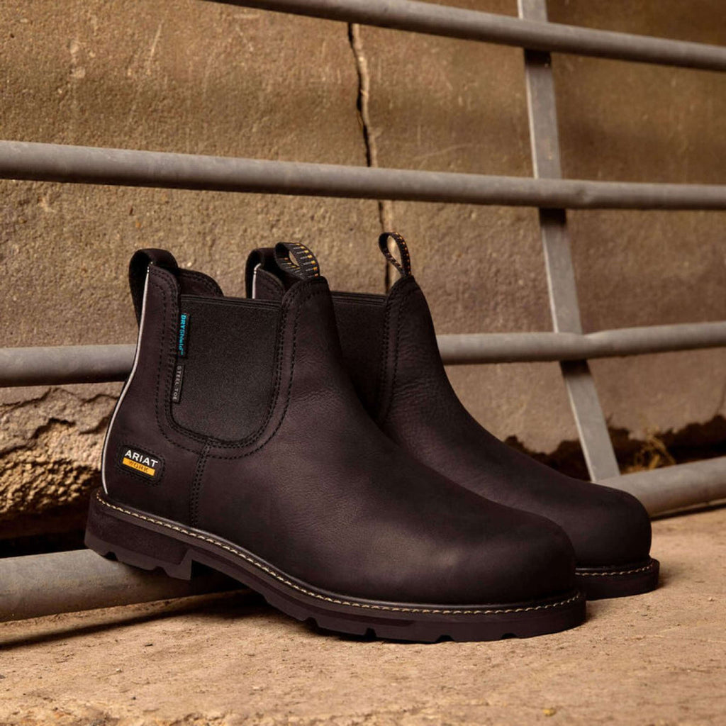 Ariat Botines Groundbreaker Chelsea Waterproof Steel Toe Hombres Negro