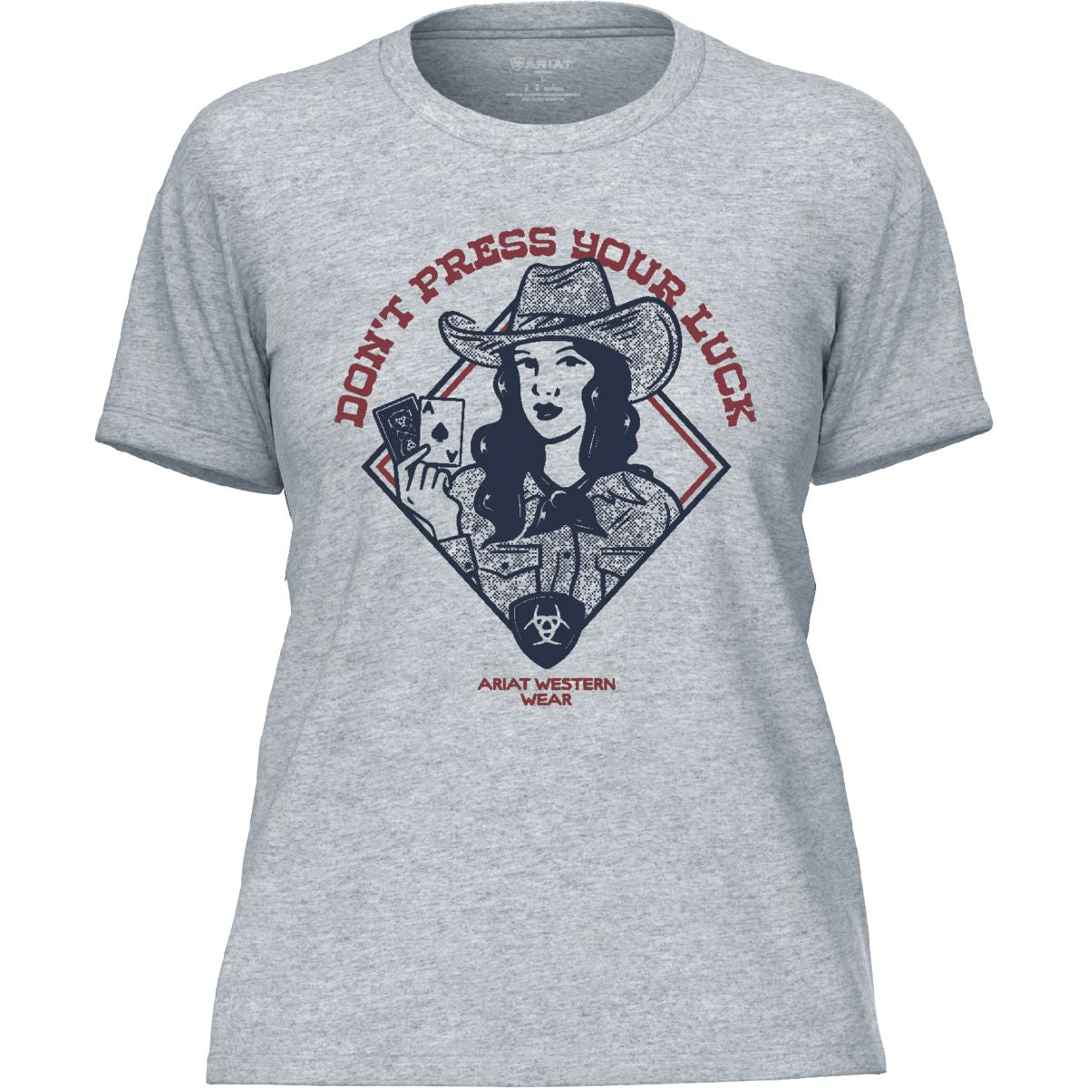 Ariat Camiseta Don't Press Your Luck Mujer Ice Blue