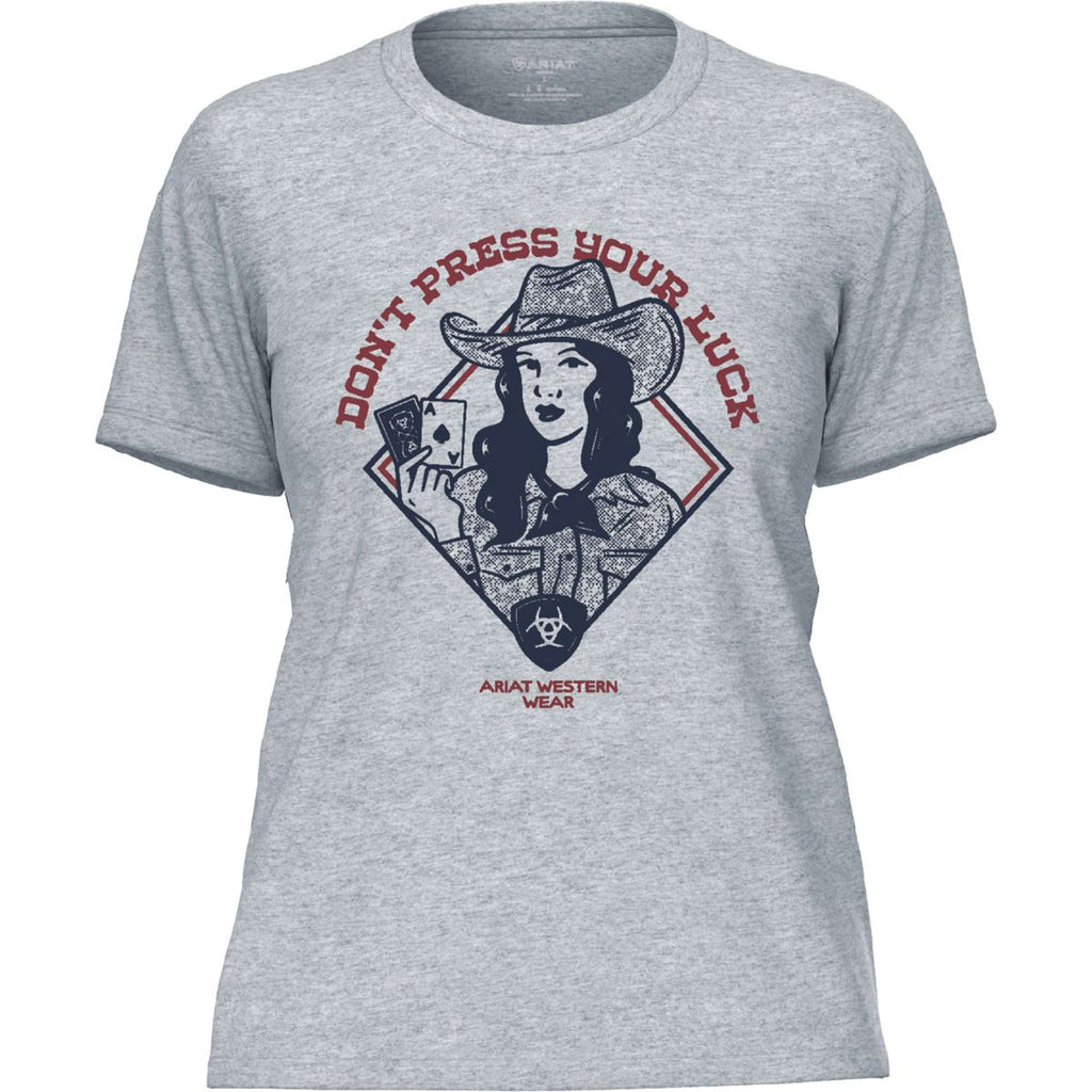 Ariat Camiseta Don't Press Your Luck Mujer Ice Blue
