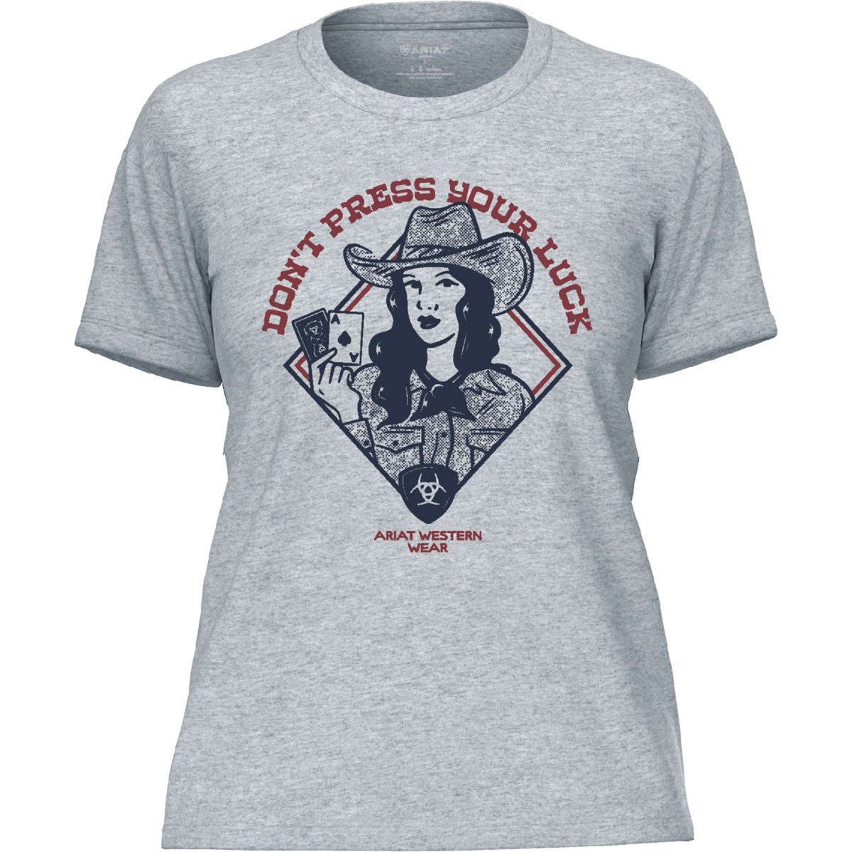 Ariat Camiseta Don't Press Your Luck Mujer Ice Blue