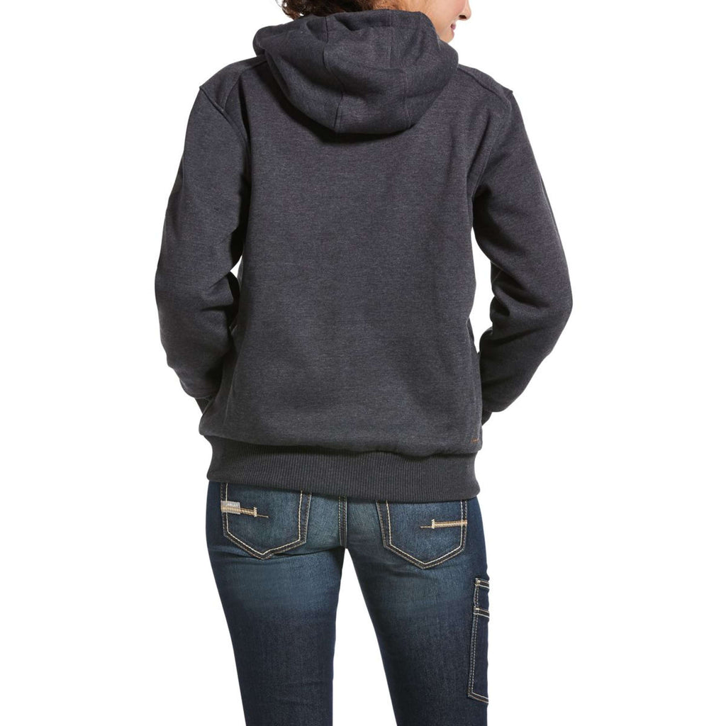 Ariat Sudadera con capucha y cremallera Rebar All-Weather Mujer Charcoal Heather