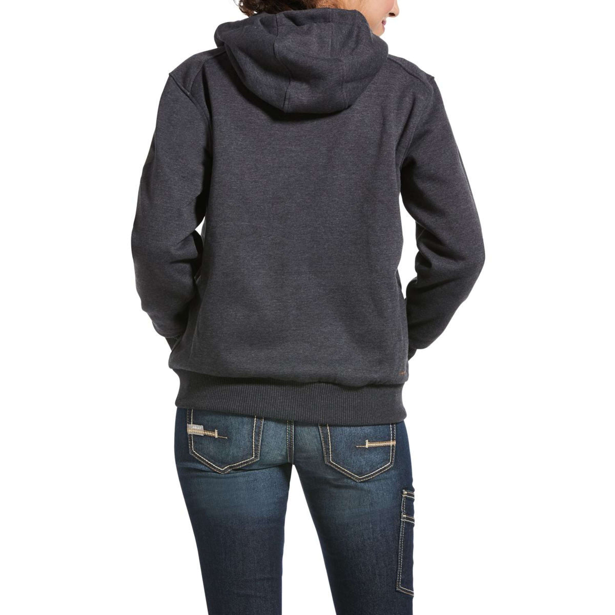 Ariat Sudadera con capucha y cremallera Rebar All-Weather Mujer Charcoal Heather