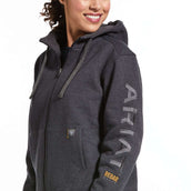 Ariat Sudadera con capucha y cremallera Rebar All-Weather Mujer Charcoal Heather