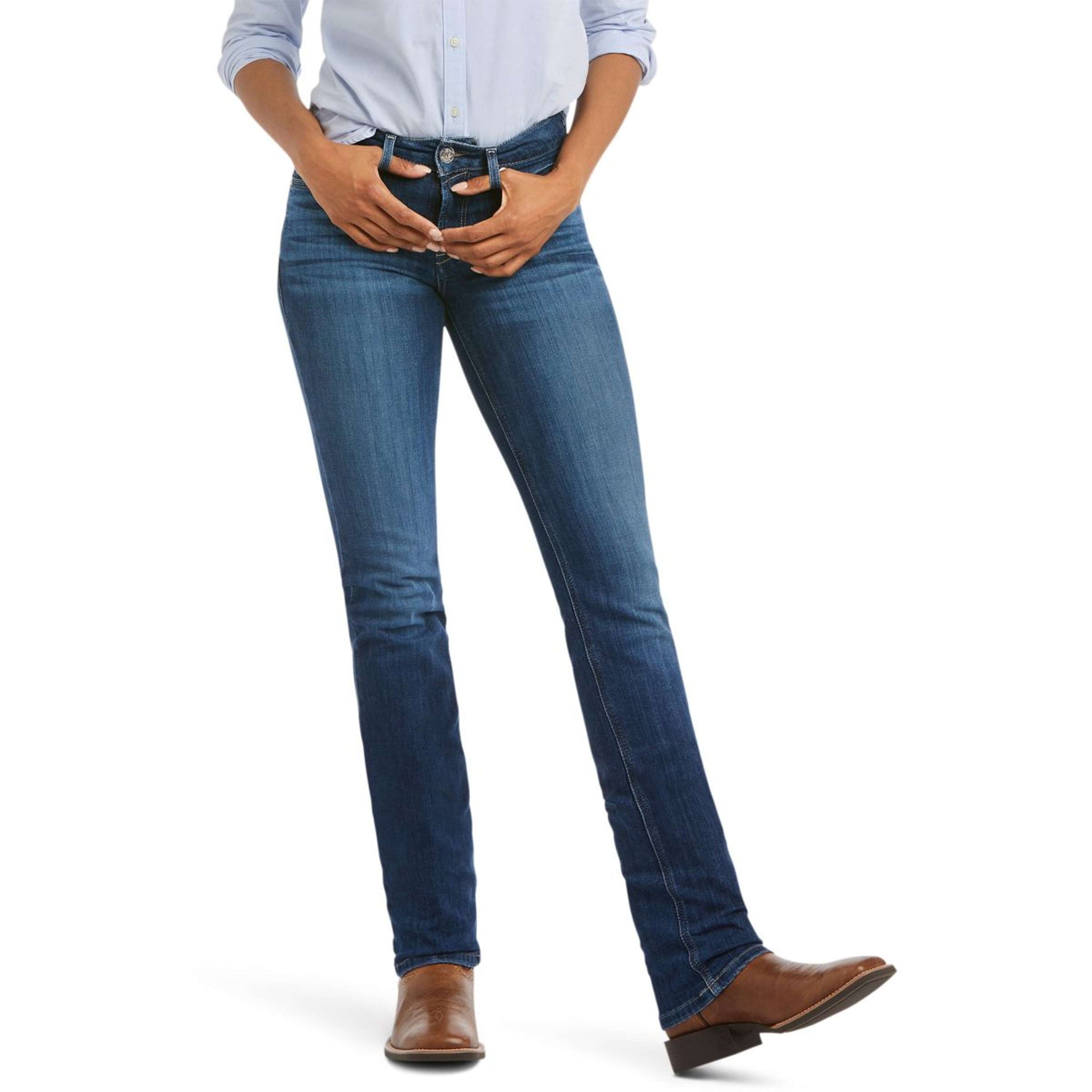 Ariat Jeans Real Perfect Rise Abby Straight Mujer Mackenzie Blue