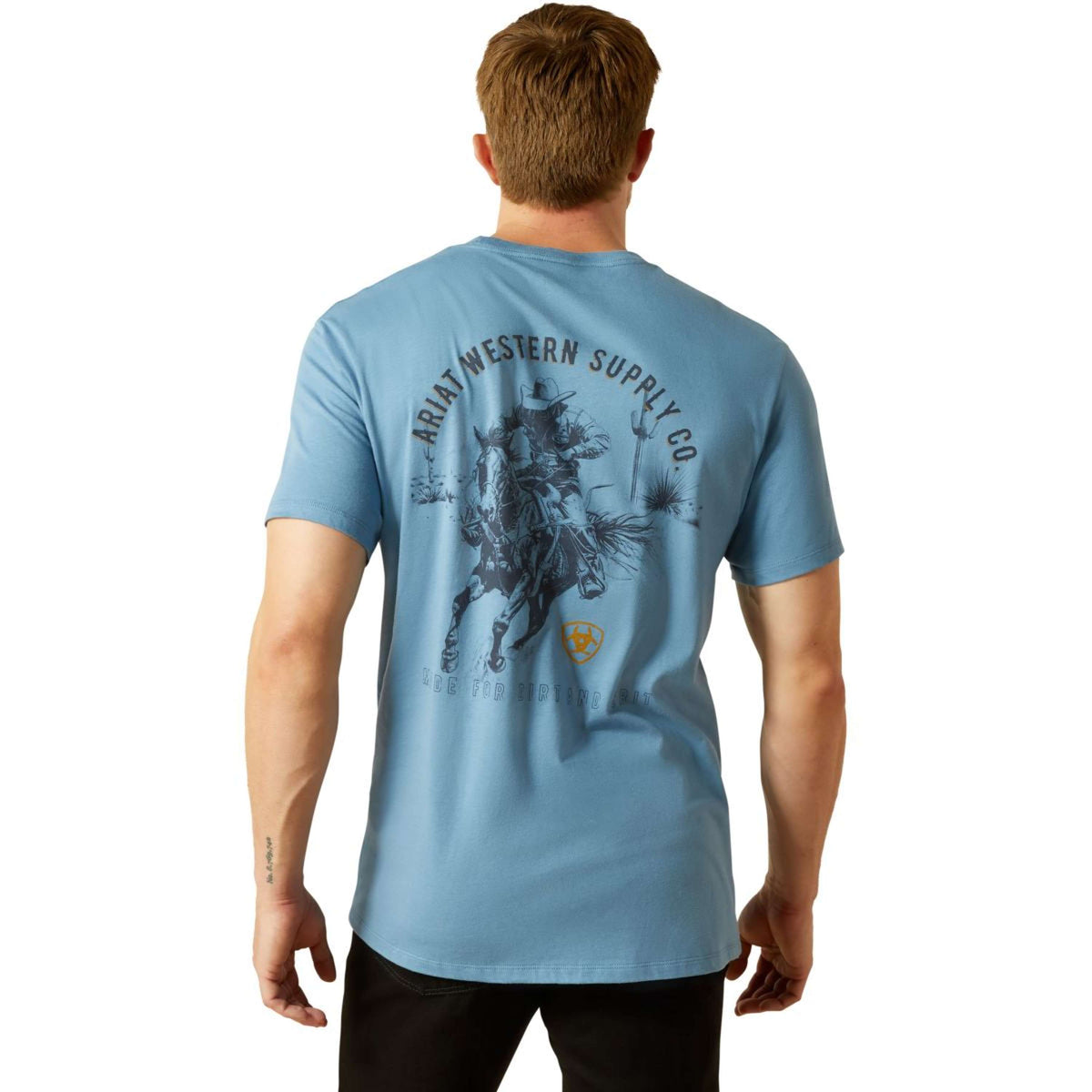 Ariat T-Shirt Blazing Saddle Hombres Azul