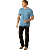 Ariat T-Shirt Blazing Saddle Hombres Azul