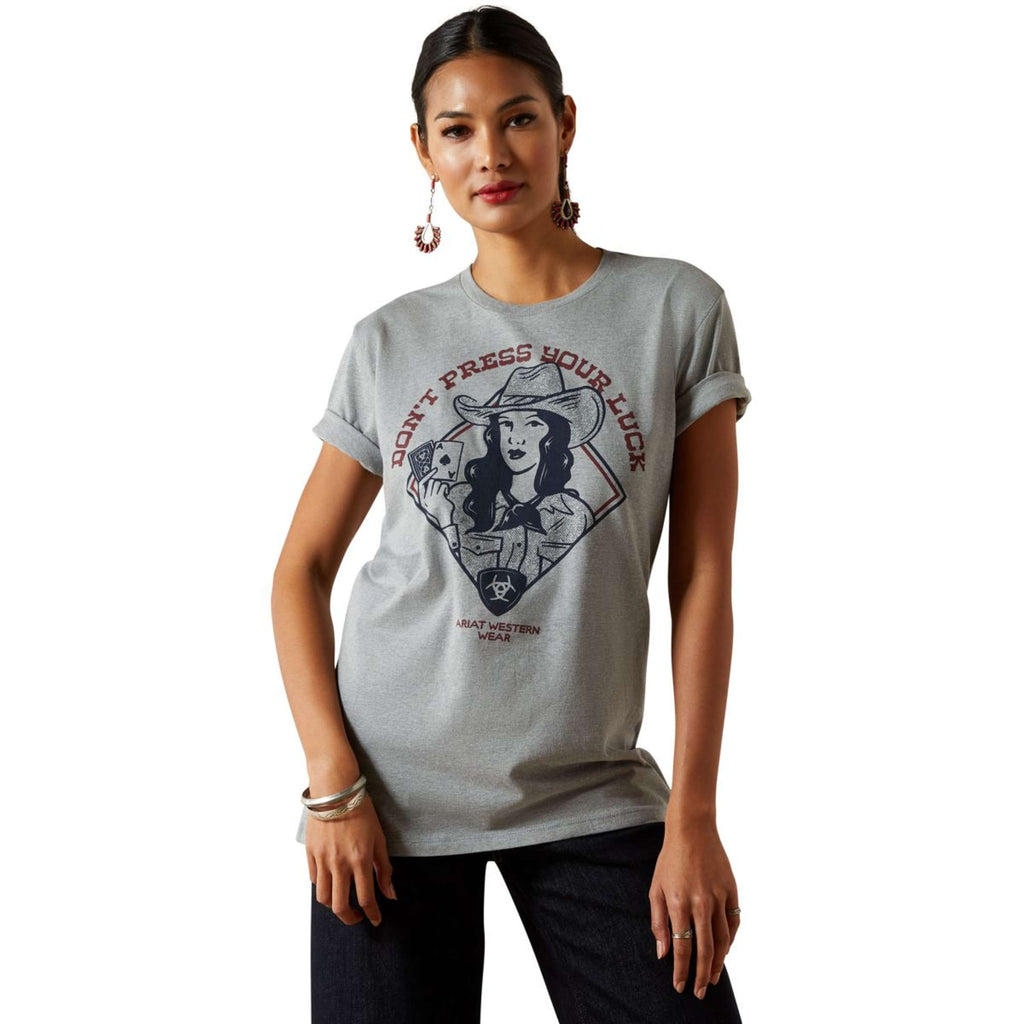 Ariat Camiseta Don't Press Your Luck Mujer Ice Blue