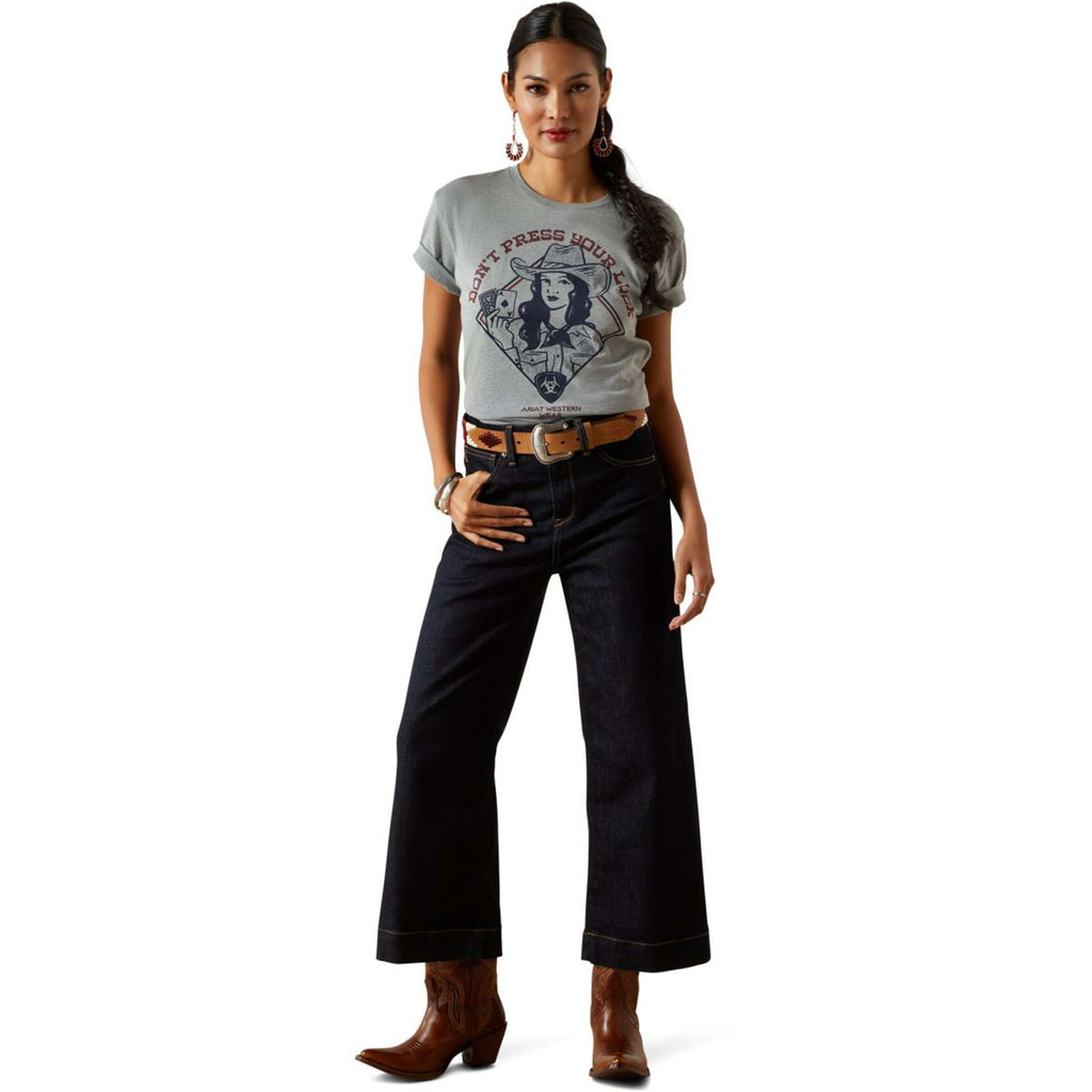 Ariat Camiseta Don't Press Your Luck Mujer Ice Blue