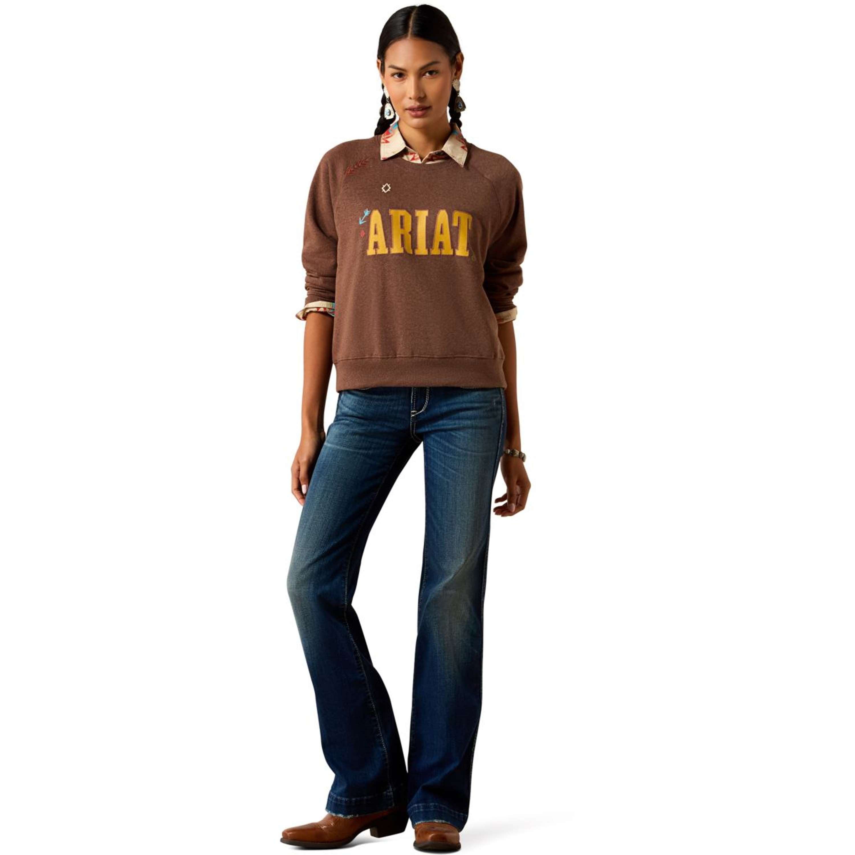 Ariat Suéter Essential Crew Mujer Chicory Coffee