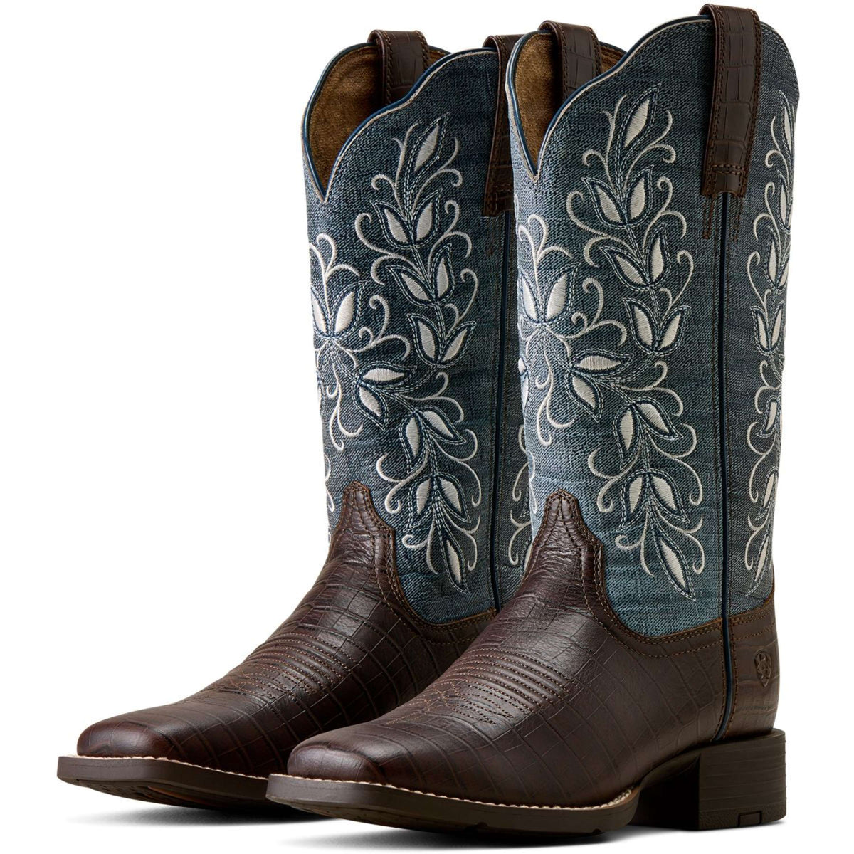 Ariat Botas Western Round Up Holly Mujer Chocolate Croc