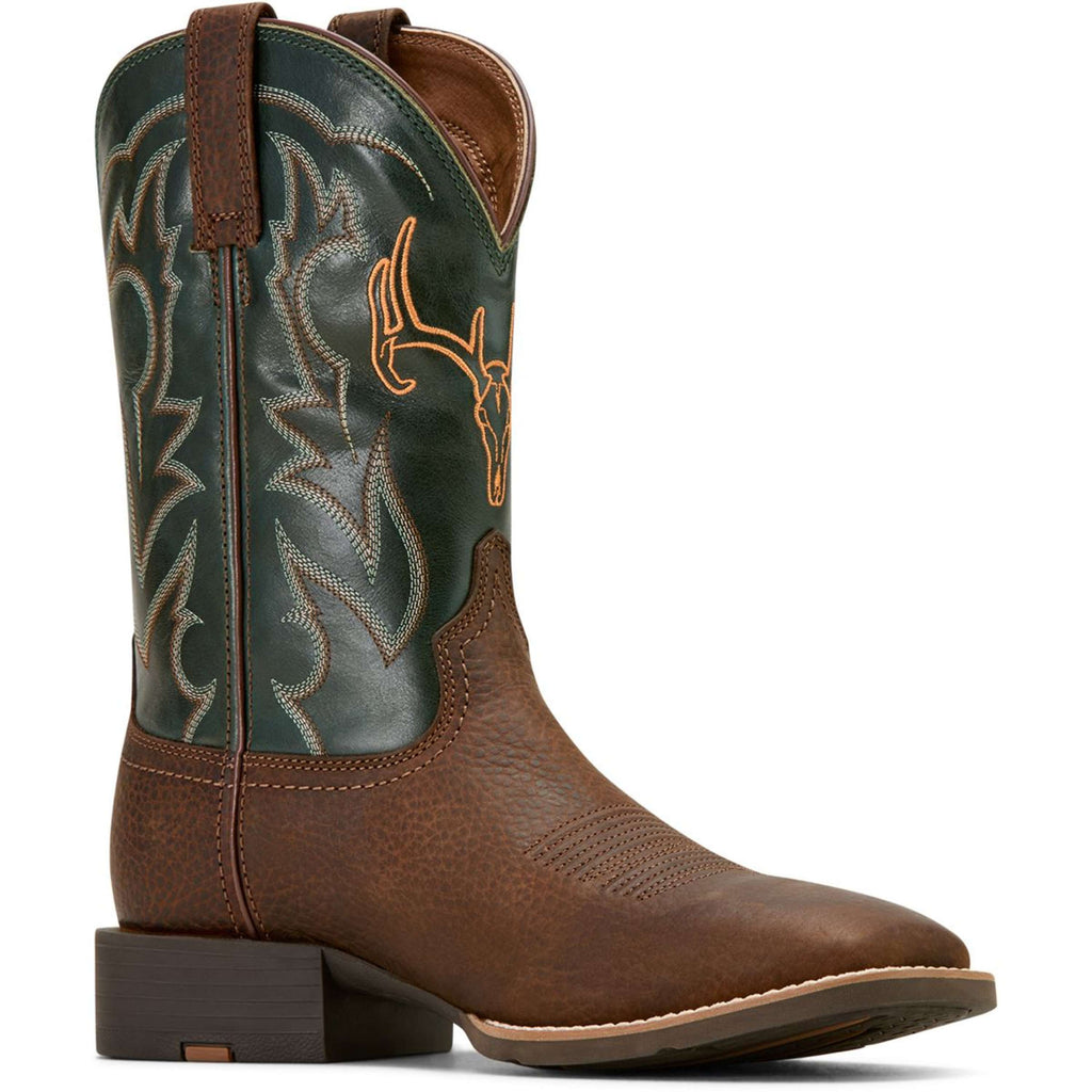 Ariat Botas Western Sport Outdoor Hombres Brown Oiled/Tack Green