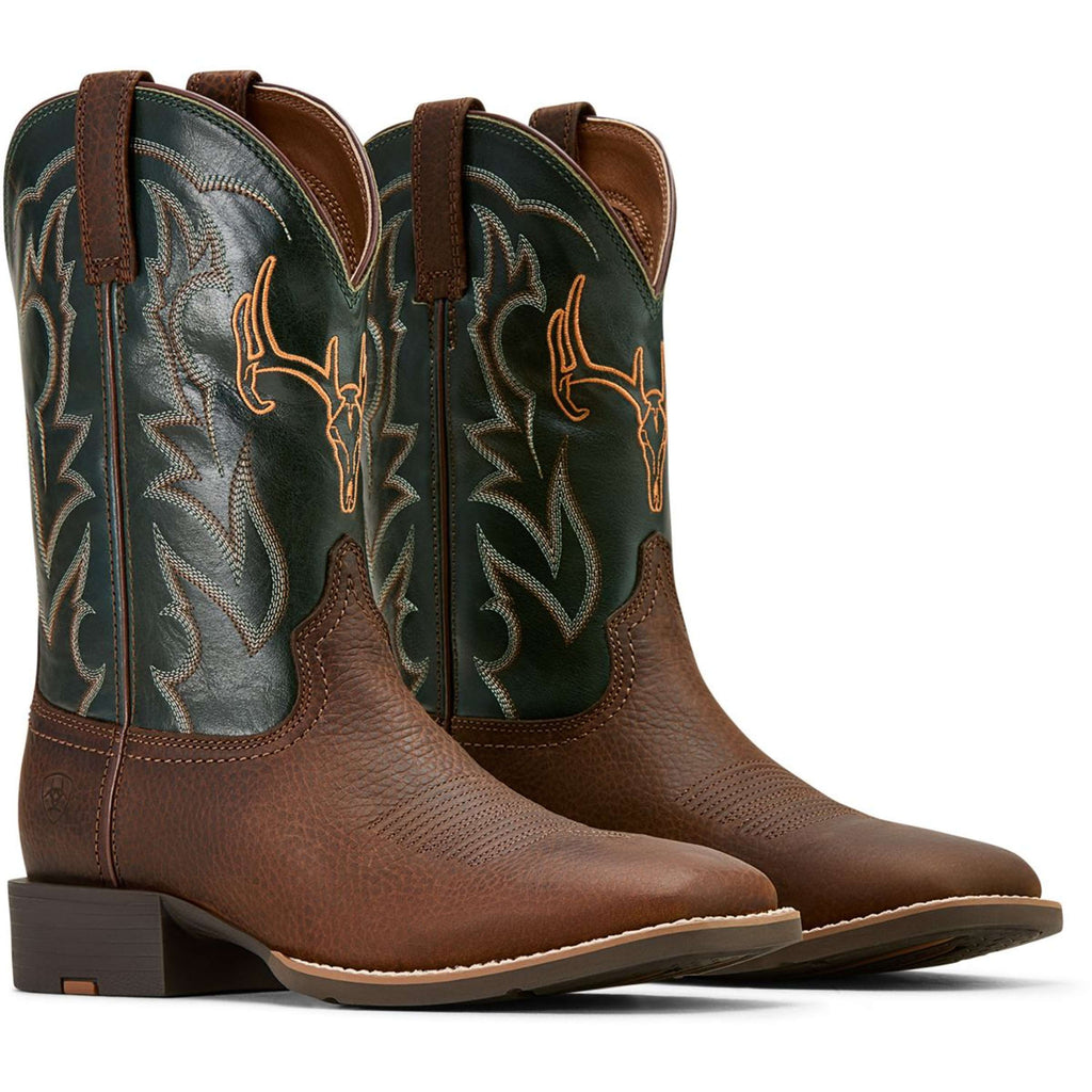 Ariat Botas Western Sport Outdoor Hombres Brown Oiled/Tack Green