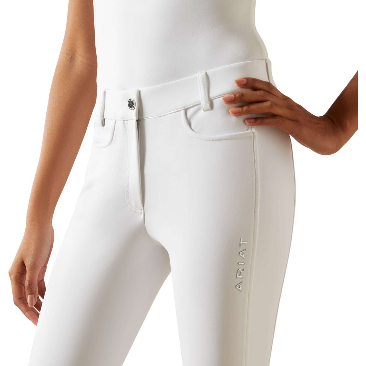 Ariat Pantalón de Equitación Tri Factor Show Blanco