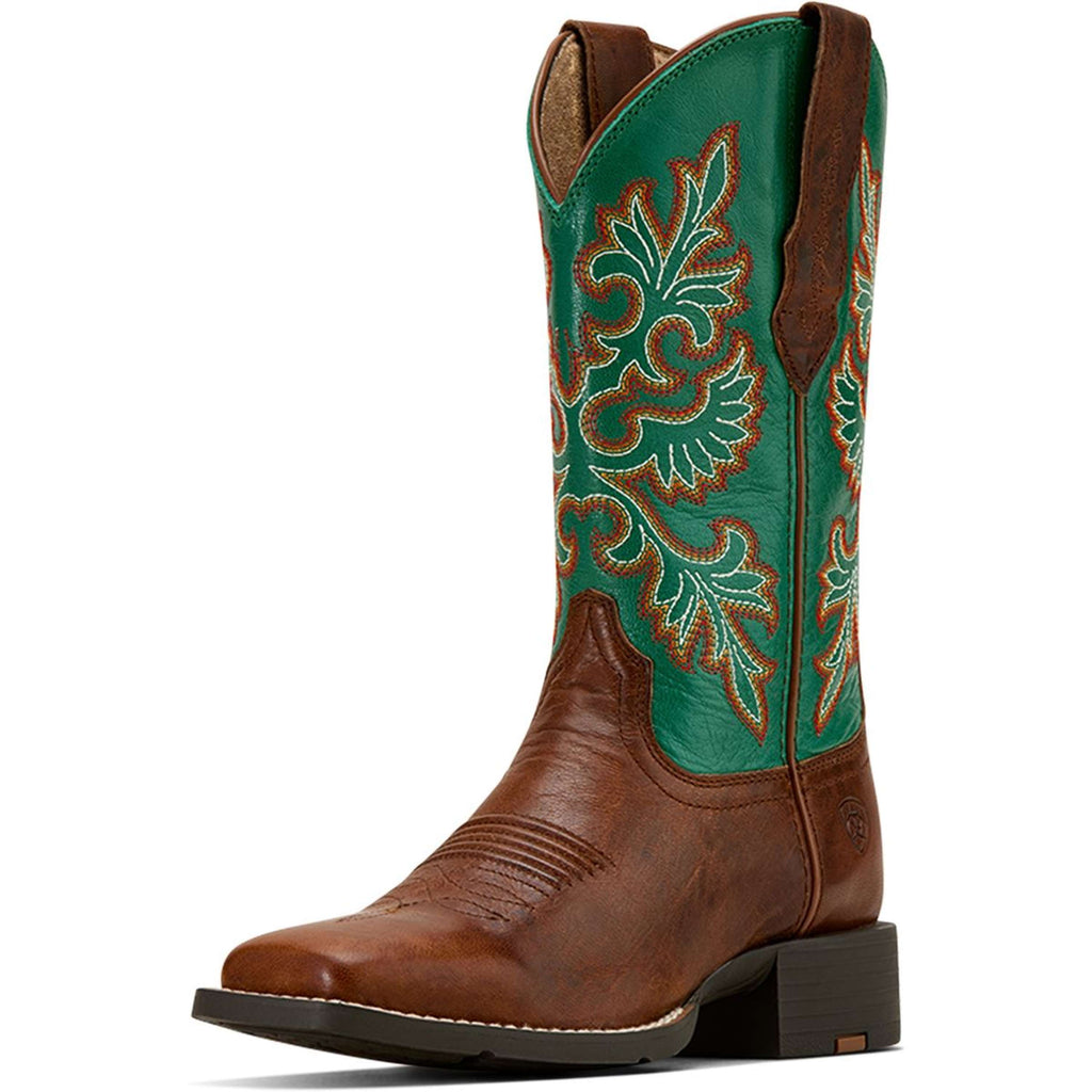 Ariat Botas Western Round Up Stretchfit Mujer Arizona Brown/Aged Jade