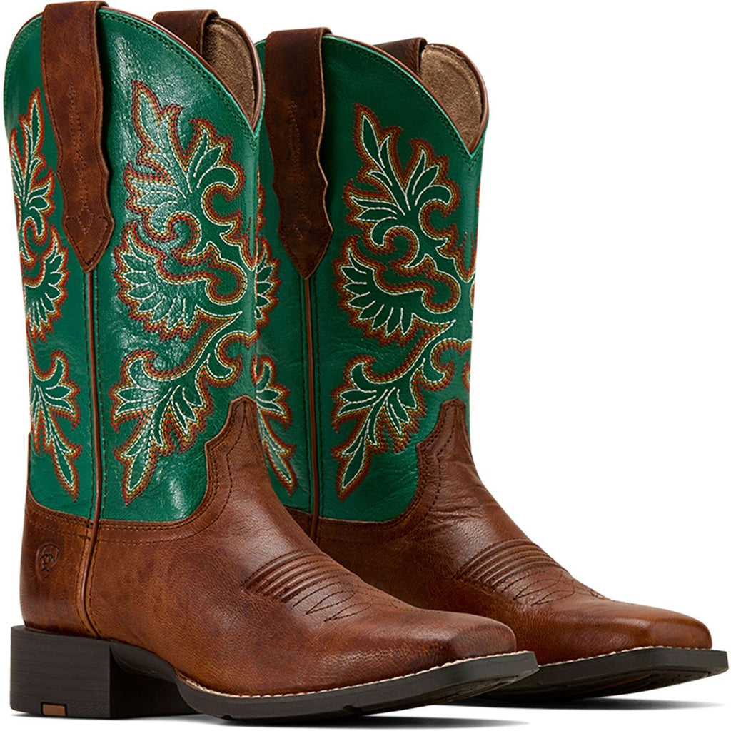 Ariat Botas Western Round Up Stretchfit Mujer Arizona Brown/Aged Jade