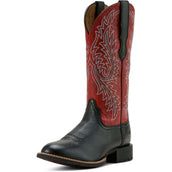 Ariat Botas Western Round Up Stretchfit Mujer Black Deertan/Garnet Emboss