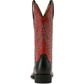 Ariat Botas Western Round Up Stretchfit Mujer Black Deertan/Garnet Emboss