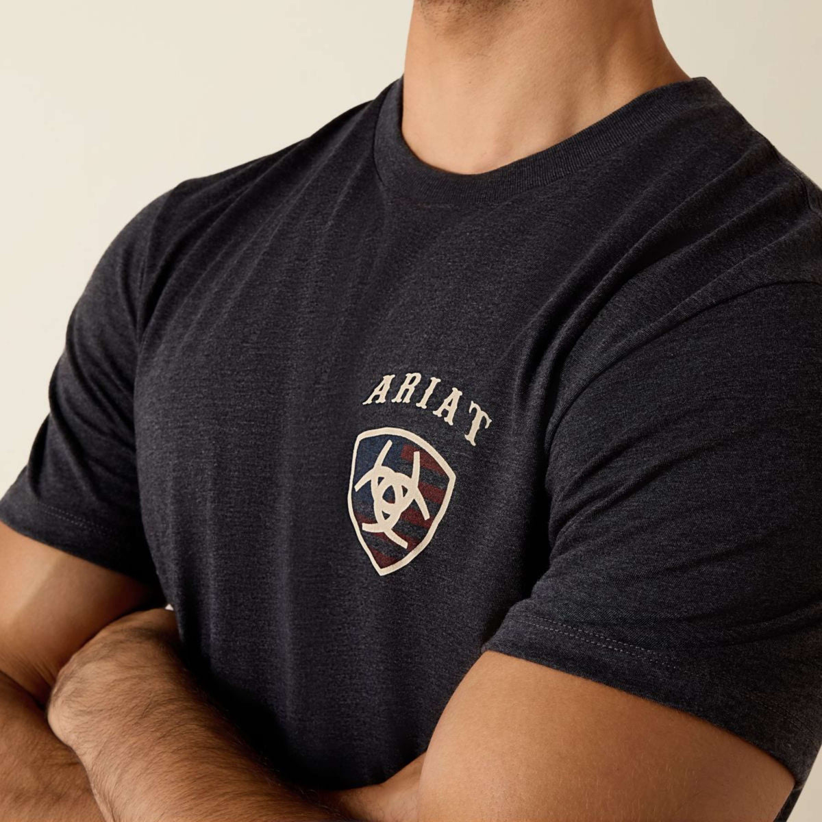 Ariat Camiseta American Bison Tee Hombres Charcoal Heather